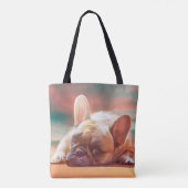 Niedliche französische Bulldog-Aquarellmalerei Tasche (Rückseite)