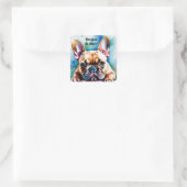 Niedliche französische Bulldog-Aufkleber Quadratischer Aufkleber (Tasche)