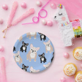 Niedliche französische Bulldog-Frenchés Geburtstag Pappteller (Party)