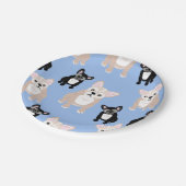 Niedliche französische Bulldog-Frenchés Geburtstag Pappteller (Schrägansicht)