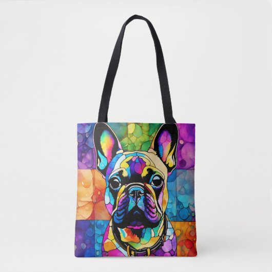 Niedliche französische Bulldog "Frenchie" Farbenfr Tasche (Vorderseite)