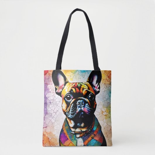 Niedliche französische Bulldog "Frenchie" Farbenfr Tasche (Vorderseite)