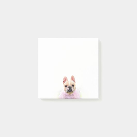 Niedliche französische Bulldog Glam Frenchie Illus Post-it Klebezettel (Vorderseite)