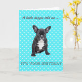 Niedliche französische Bulldog-Grußkarte zum Gebur Karte (Gelbe Blume)