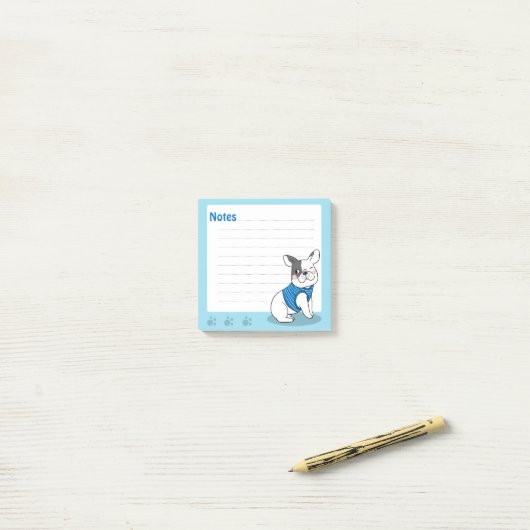 Niedliche französische Bulldog-Post-It-It-Notes Post-it Klebezettel (Auf Schreibtisch)