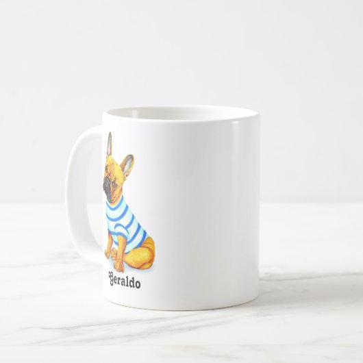 Niedliche französische Bulldog-Puppy-Coffee-Tasse Kaffeetasse (Vorderseite Links)