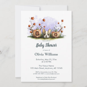 Niedliche französische Bulldog-Puppy-Halloween-Kin Einladung