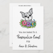 *~* Niedliche französische Bulldog-Veranstaltung Einladung (Vorne/Hinten)