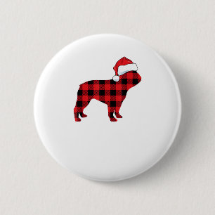 Niedliche französische Bulldog-Weihnachtsmannmütze Button
