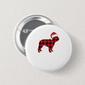 Niedliche französische Bulldog-Weihnachtsmannmütze Button (Vorne & Hinten)