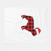 Niedliche französische Bulldog-Weihnachtsmannmütze Fleecedecke (Vorderseite (Horizontal))