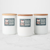 Niedliche französische Bulldog-Weihnachtsmannmütze Lebensmitteletikett (Flaschen)