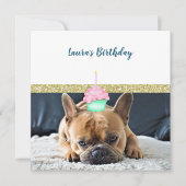 NIEDLICHE FRANZÖSISCHE BULLDOG WEISSE NAVITATION EINLADUNG (Vorderseite)