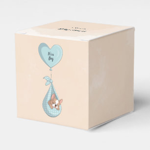 Niedliche französische Bulldog Welpe Blue Heart Ba Geschenkschachtel