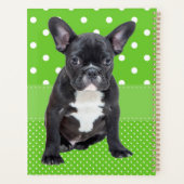 Niedliche französische Bulldog-Welpe Green Polka D Planer (Rückseite)