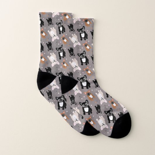 Niedliche französische Bulldog-Welpen Socken (Paar)