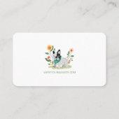 Niedliche französische Bulldogge-Betreuung Visitenkarte (Rückseite)