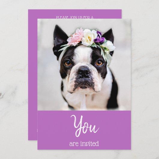 *~* niedliche französische Bulldogge Frenchie Einladung (Vorne/Hinten)