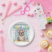 Niedliche französische Bulldogge Pastel Pappteller (Party)