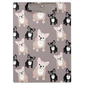 Niedliche französische Bulldoggen-Welpen Klemmbrett (Vorderseite)