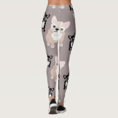 Niedliche französische Bulldoggen-Welpen Leggings (Rückseite)