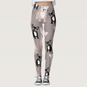 Niedliche französische Bulldoggen-Welpen Leggings (Vorderseite)