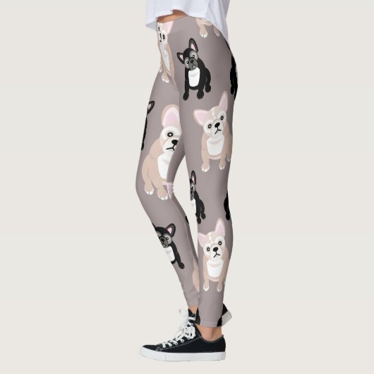 Niedliche französische Bulldoggen-Welpen Leggings (Links)