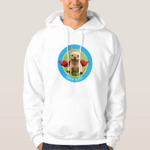 Niedliche französische Bulldoggesuperhero-Läufe Hoodie