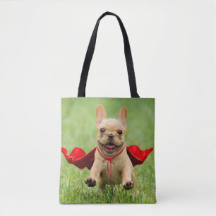 Niedliche französische Bulldoggesuperhero-Läufe  Tasche