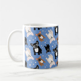 Niedliche französische Bulldogs Blue Custom Kaffeetasse