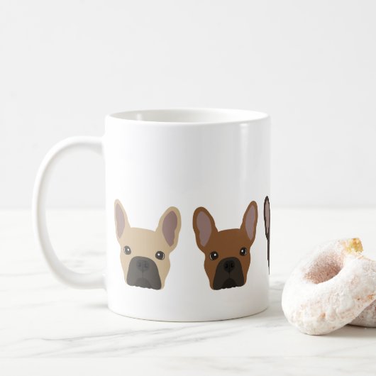 Niedliche französische Bulldogstellen Kaffeetasse (Mit Donut)