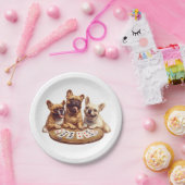 Niedliche französische Bullhunde, die Karten spiel Pappteller (Party)