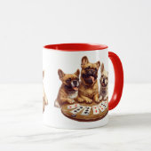 Niedliche französische Bullhunde, die Karten spiel Tasse (VorderseiteRechts)