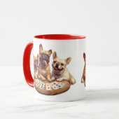 Niedliche französische Bullhunde, die Karten spiel Tasse (Vorderseite Links)