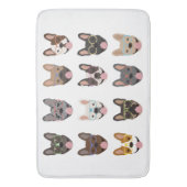 Niedliche französische Bullhunde mit Brillen Badematte (Vorderseite Vertikal)