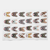 Niedliche französische Bullhunde mit Brillen Geschirrtuch (Horizontal)