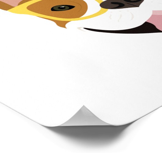 Niedliche französische Bullhunde mit Brillen Poster (Ecke)