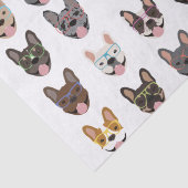 Niedliche französische Bullhunde mit Brillen Seidenpapier (Detail)