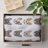 Niedliche französische Bullhunde mit Brillen Seidenpapier (Geschenk)