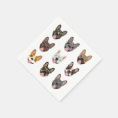 Niedliche französische Bullhunde mit Brillen Serviette (Ecke)