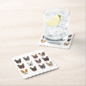 Niedliche französische Bullhunde mit Brillen Untersetzer (Vor Ort)