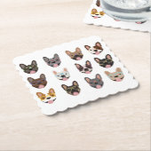 Niedliche französische Bullhunde mit Brillen Untersetzer (angewinkelt)