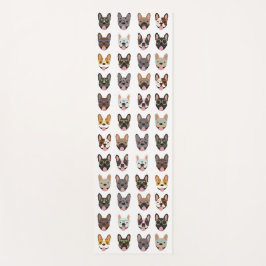 Niedliche französische Bullhunde mit Brillen Yogamatte