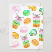 Niedliche französische macaron Babydusche laden Einladung (Rückseite)