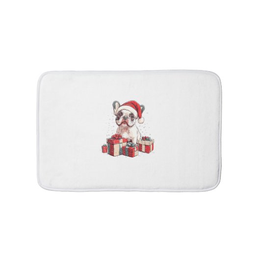 Niedliche Französische Weihnachtsmannmütze Funny C Badematte (Vorderseite)