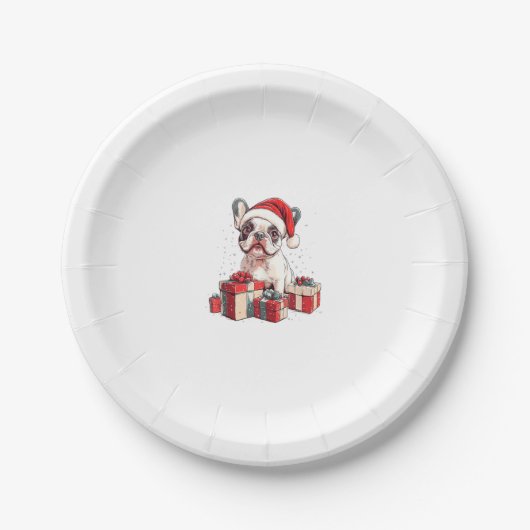 Niedliche Französische Weihnachtsmannmütze Funny C Pappteller (Vorderseite)