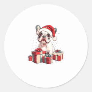 Niedliche Französische Weihnachtsmannmütze Funny C Runder Aufkleber