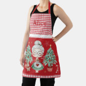 Niedliche Frau Claus Tree Gingerbread Man Red Ging Schürze (InSitu)