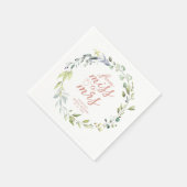 Niedliche Frau Greenery Eucalyptus Brautparty Serviette (Ecke)