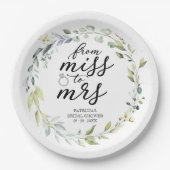 Niedliche Frau Greenery Eucalyptus Bridal Pappteller (Vorderseite)